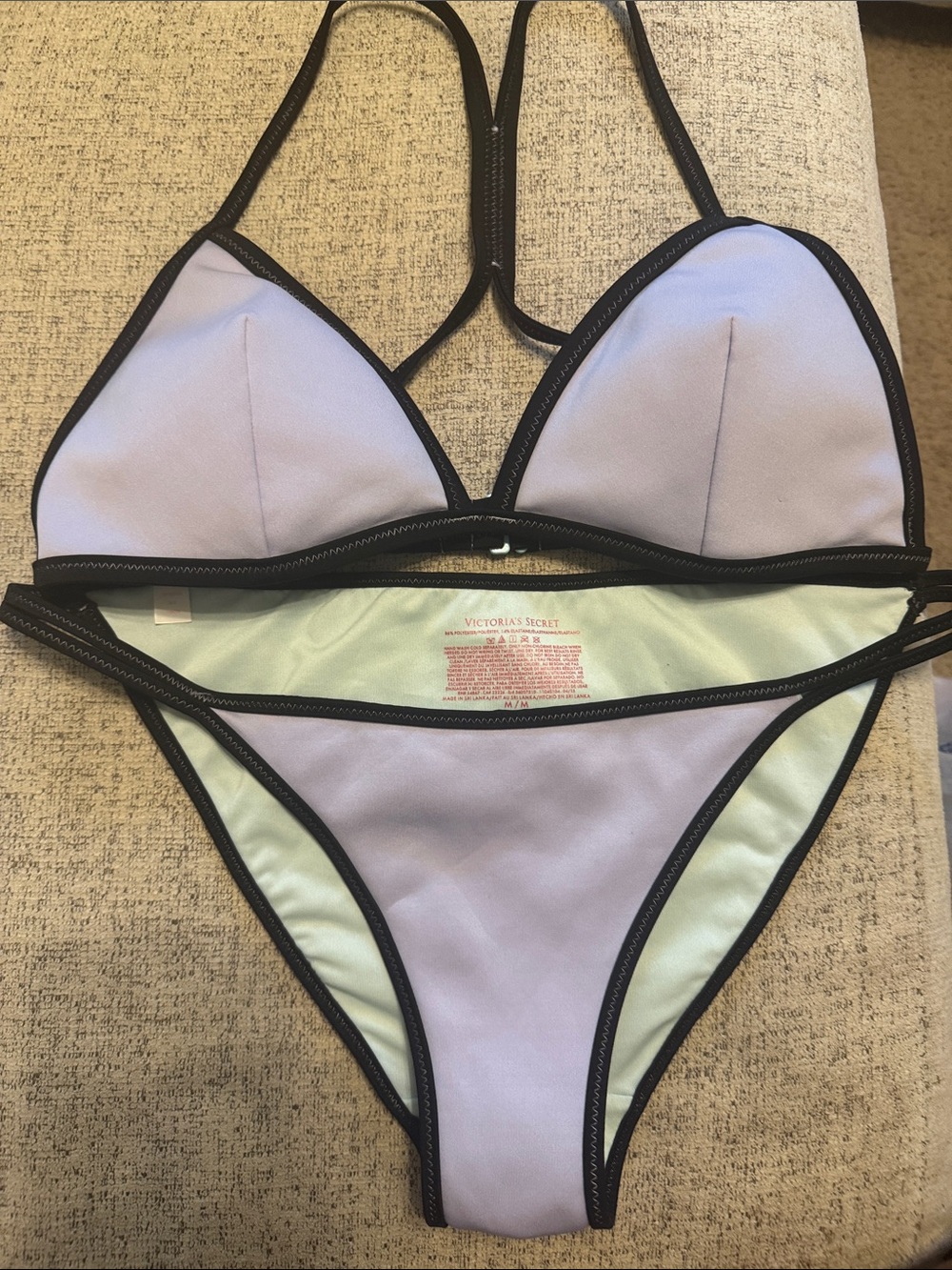 Victoria Secret Triangle bikini Top L bottom M